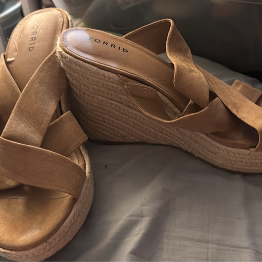 Torrid Brown Espadrille Wedges